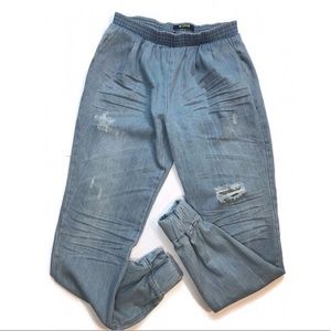Distressed Denim Picasso Jeans by REHAB